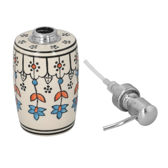 Set of 2 Hand Painted Floral Ceramic Soap Dispenser - Picture 8 of 8